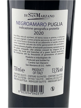 Cargar imagen en el visor de la galería, Negroamaro Puglia IGP 2022 -Feudi di San Marzano I Tratturi-
