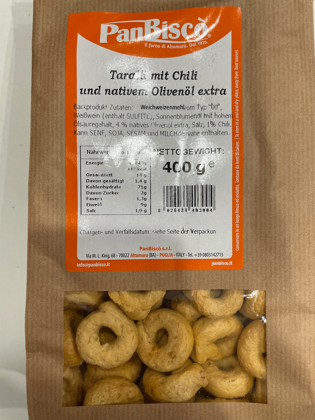 Taralli al peperoncino - panbisco - Gebäckkringel mit Chilli