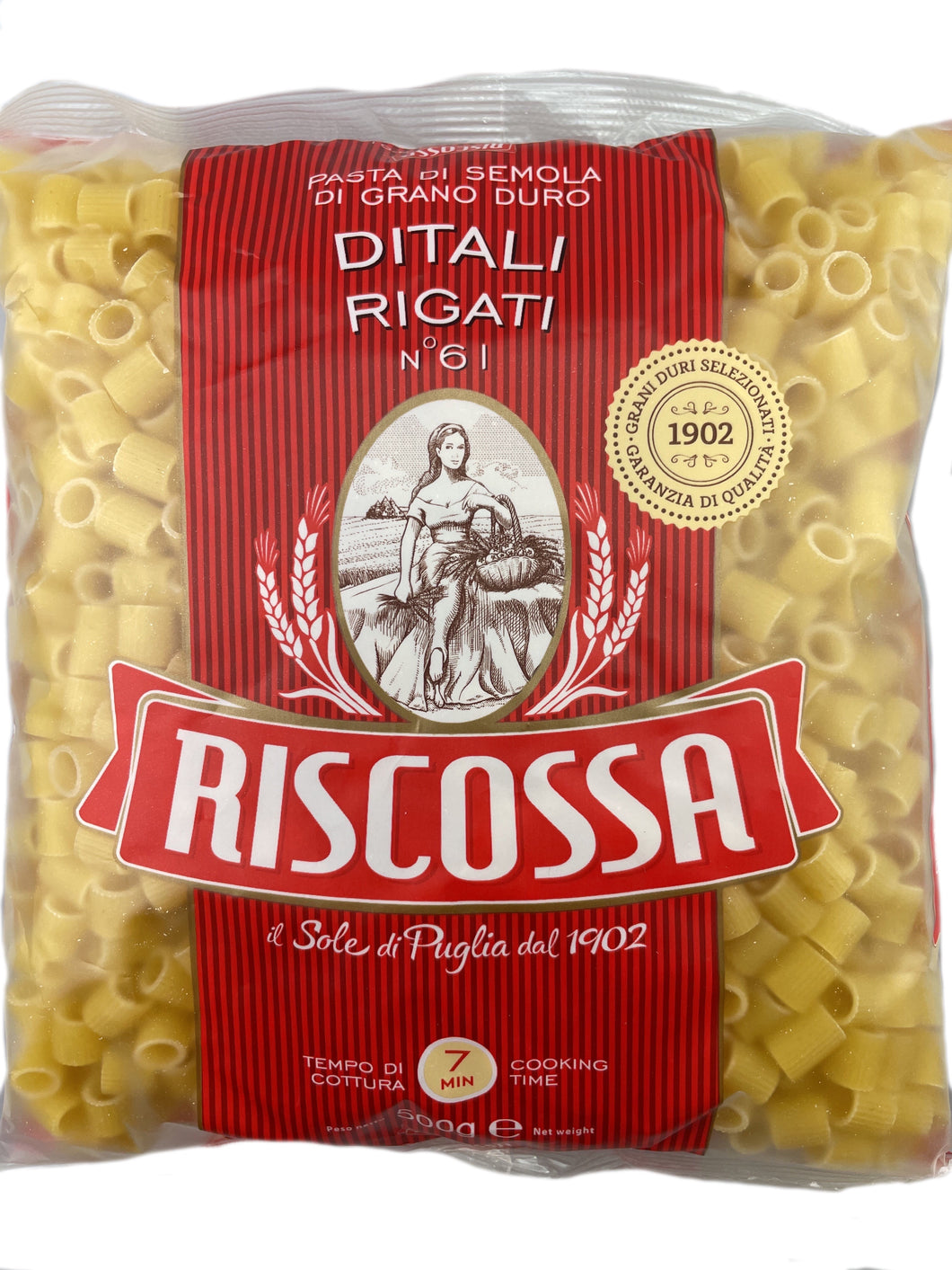Ditali Rigati -Riscossa- kurze gerillte Röhrchennudeln