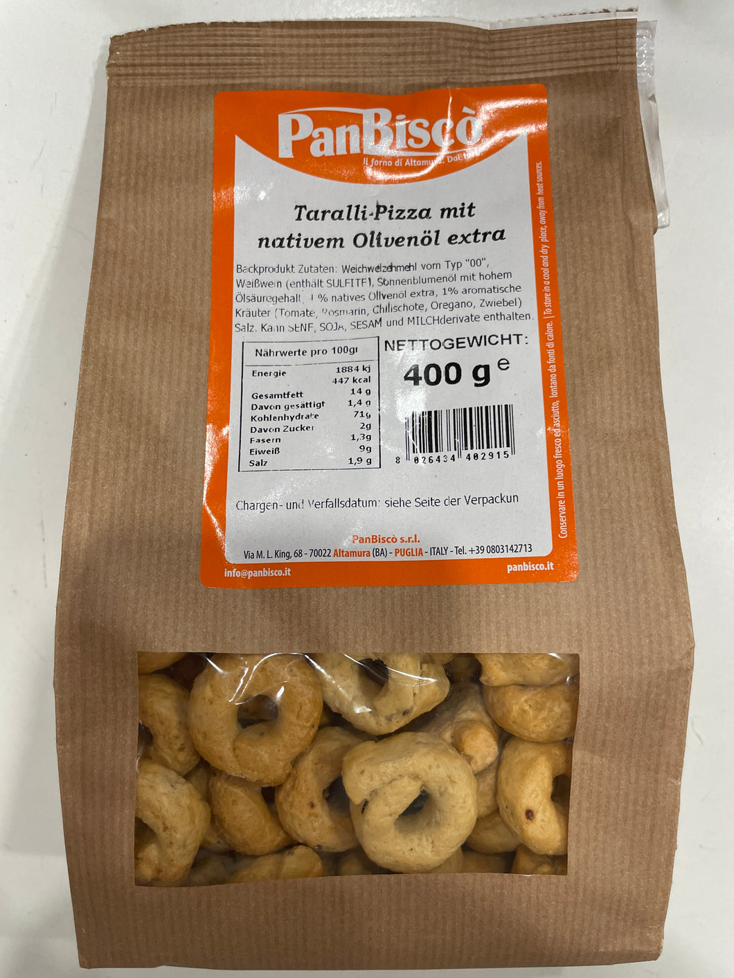 Taralli al gusto Pizza -Terre di Puglia- Gebäckkringel mit Pizzageschmack