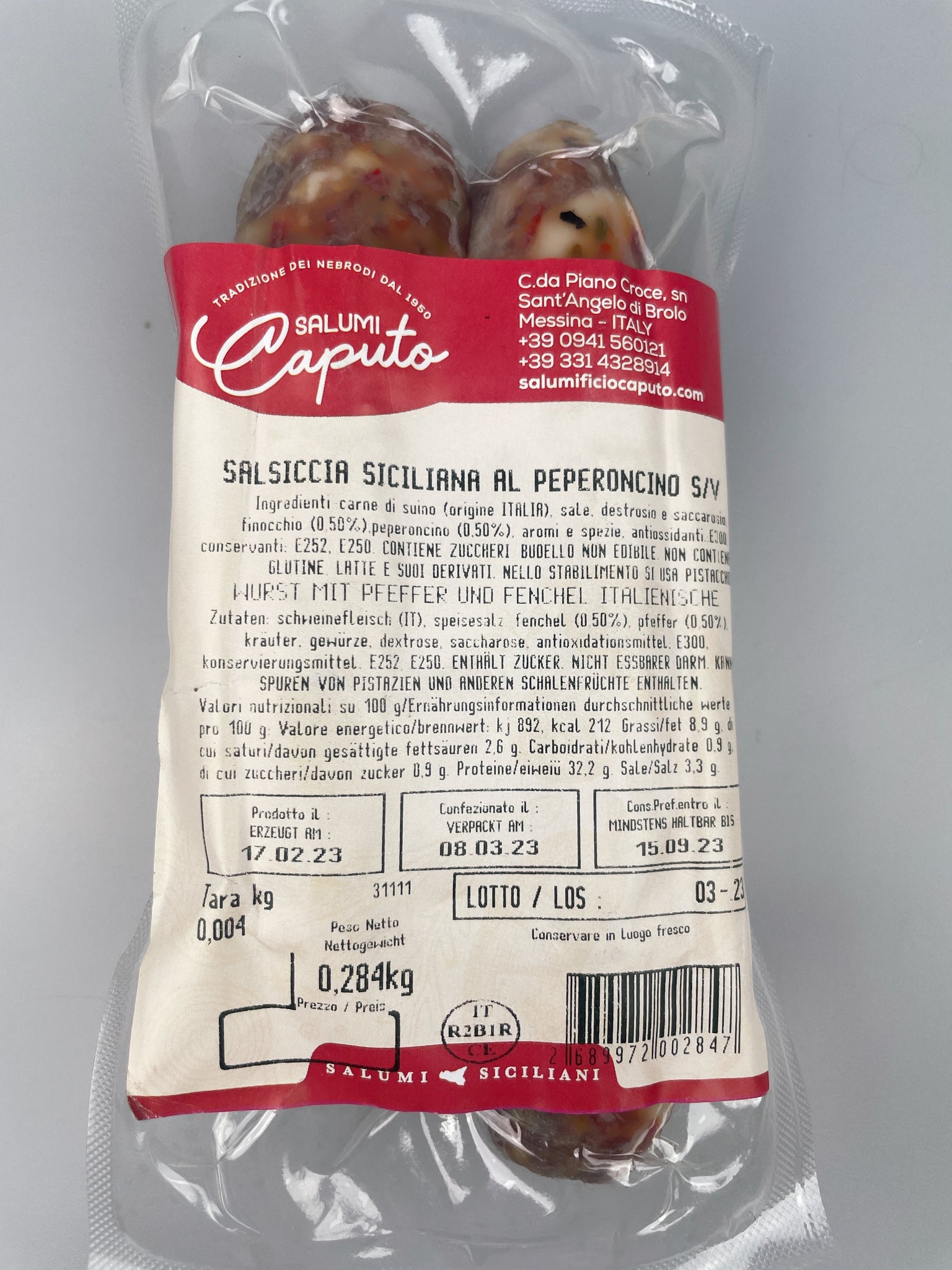 Salsiccia Siciliana al Peperoncino e Finocchio – Salumi Caputo - Salam ...