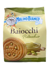 Load image into Gallery viewer, Baiocchi Pistacchio – Mulino Bianco -  kleiner, runder Keks mit Pistaziencreme füllung
